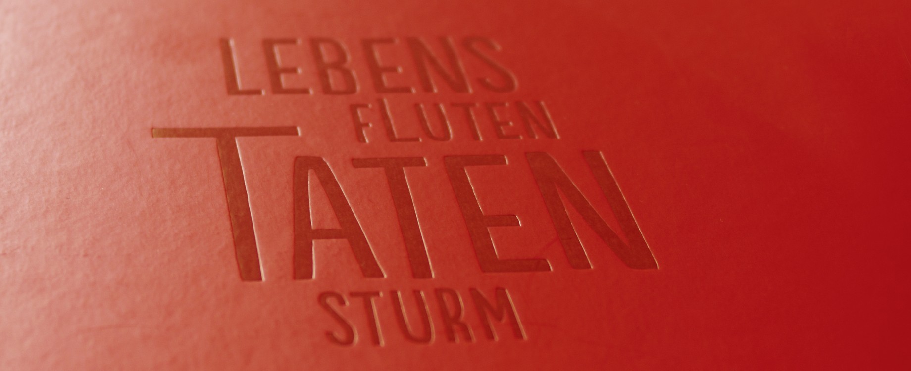 Lebensfluten – Tatensturm · Cover mit Blindprägung